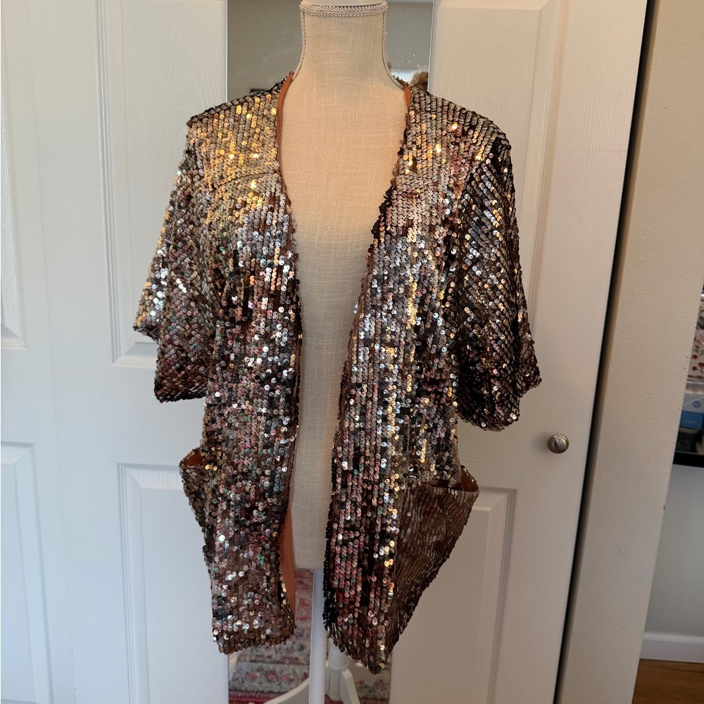 Eloquii by The Limited Rose Gold Sequin Top / Jacket / Topper